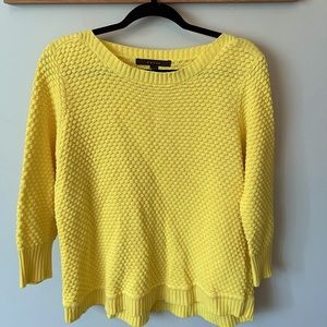 Large yellow textured sweater